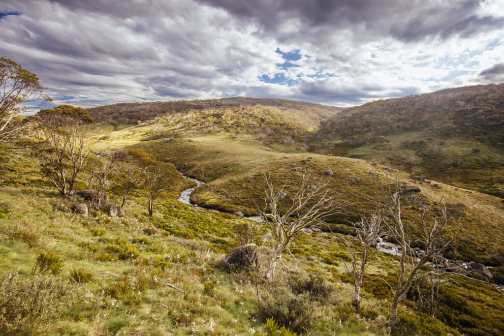 Snowy Mountains View near Thredbo in Australia Snowy Mountains View near Thredbo in Australia