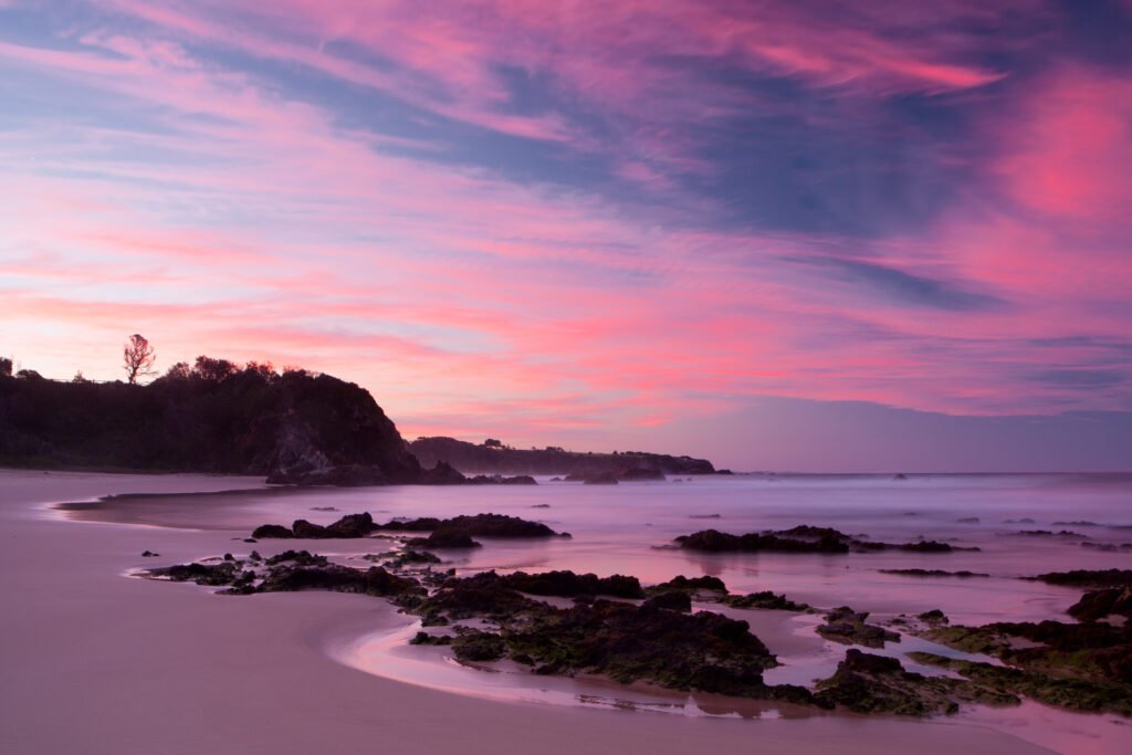 Glasshouse Rocks Beach at Sunset Glasshouse Rocks Beach at Sunset