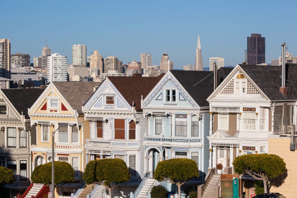 San Francisco Downtown Area from Alamo Square Park