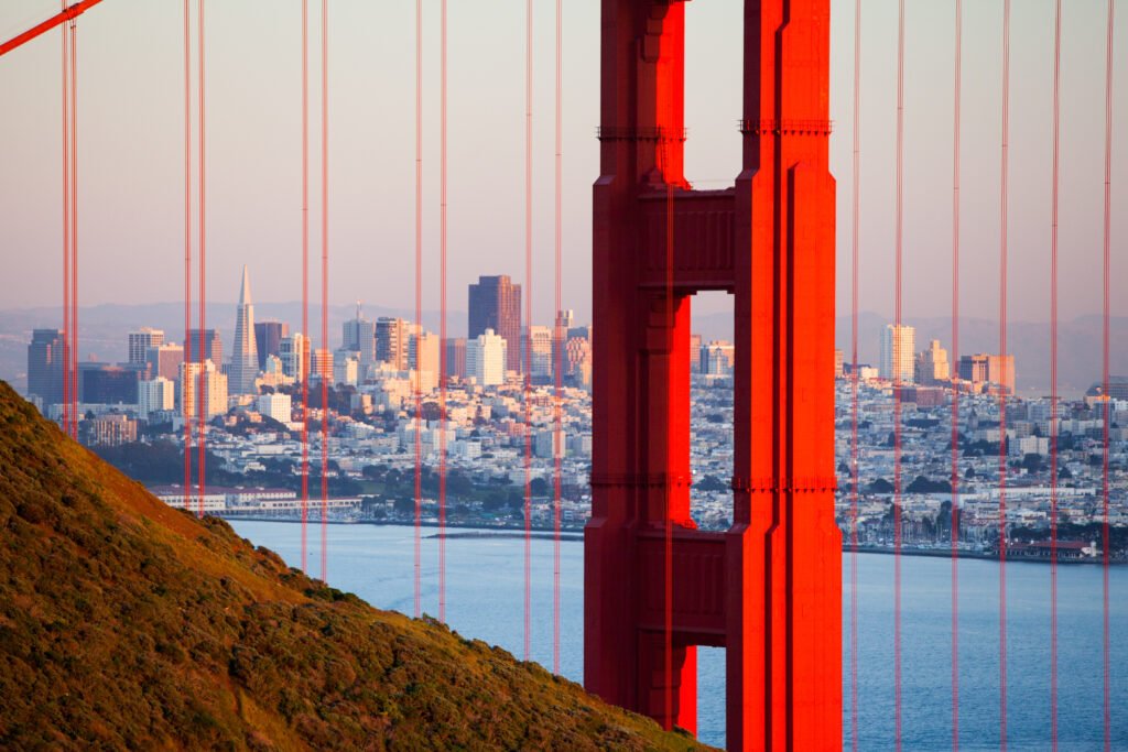 Golden Gate View At Dusk