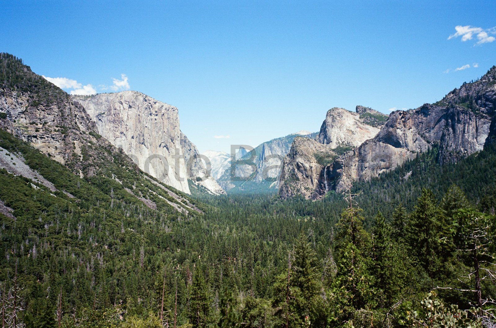 View looking east over Yosemite Valley featuring El Capitan and Half Dome View looking east over Yosemite Valley featuring El Capitan and Half Dome