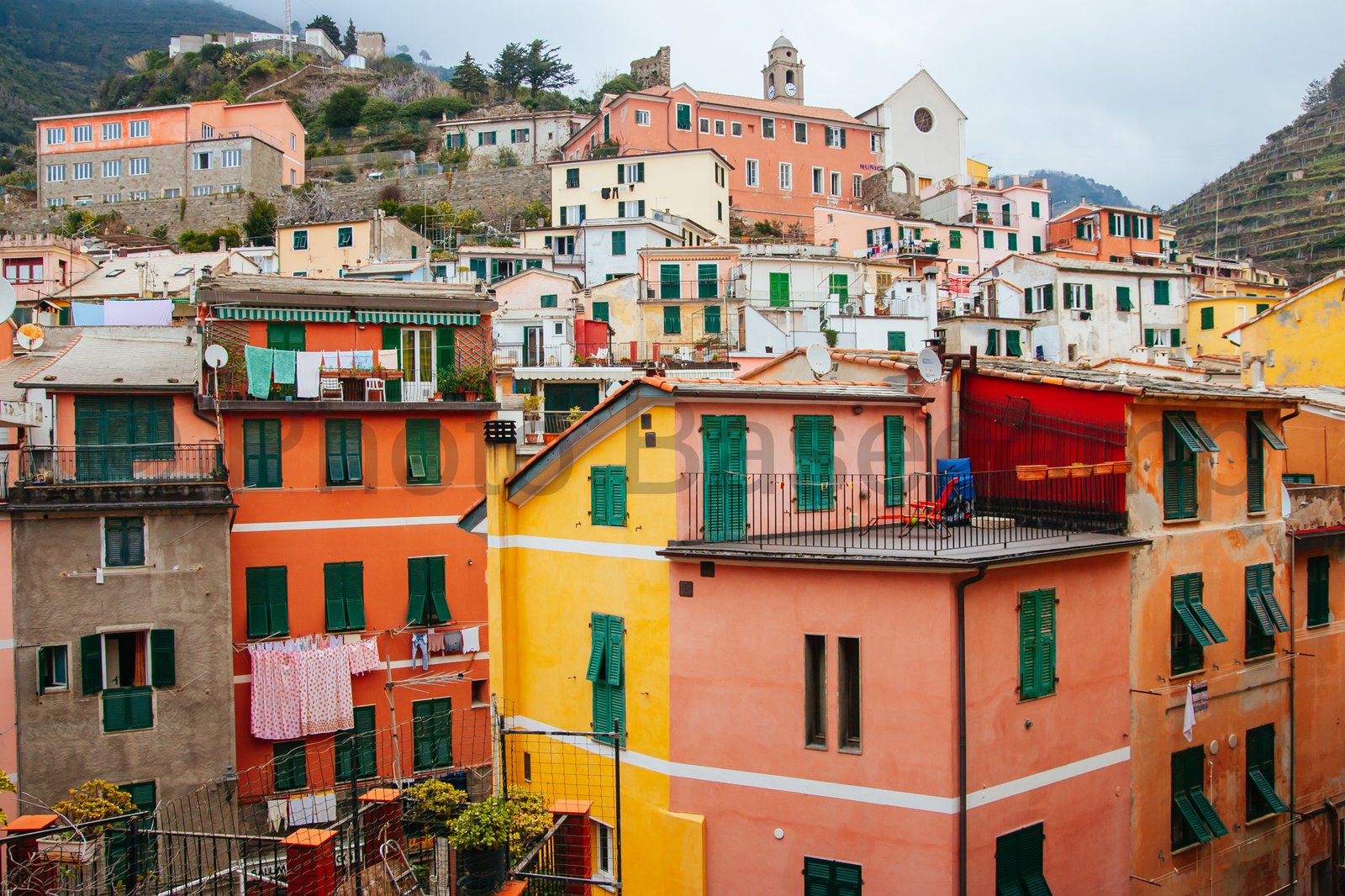 Buildings in Vernazza in Italy Buildings in Vernazza in Italy